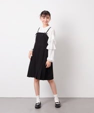 KJBED32039 a.v.v KIDS(アー・ヴェ・ヴェ) [130-160]袖フリルブラウス ホワイト