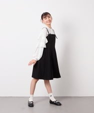 KJBED32039 a.v.v KIDS(アー・ヴェ・ヴェ) [130-160]袖フリルブラウス ホワイト
