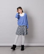 KJBJD02044 a.v.v KIDS(アー・ヴェ・ヴェ) [130-160]【洗える/毛玉になりにくい】シャツレイヤー風トップス ブルー
