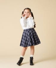 KJBLA40039 a.v.v KIDS(アー・ヴェ・ヴェ) [130-160]【結婚式/発表会】フリルカラーブラウス ホワイト