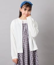 KJCGD01039 a.v.v KIDS(アー・ヴェ・ヴェ) 【UVカット】[120-160]ボーダージャガードカーディガン ホワイト