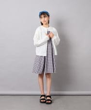 KJCGD01039 a.v.v KIDS(アー・ヴェ・ヴェ) 【UVカット】[120-160]ボーダージャガードカーディガン ホワイト