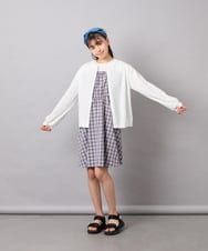 KJCGD01039 a.v.v KIDS(アー・ヴェ・ヴェ) 【UVカット】[120-160]ボーダージャガードカーディガン ホワイト