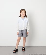 KJCGD55049 a.v.v KIDS(アー・ヴェ・ヴェ) [110-140]【数量限定】[シナモロール＆クロミ]レーシーボーダーカーディガン ホワイト