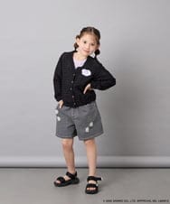 KJCGD55049 a.v.v KIDS(アー・ヴェ・ヴェ) [110-140]【数量限定】[シナモロール＆クロミ]レーシーボーダーカーディガン ブラック