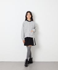 KJCJD02044 a.v.v KIDS(アー・ヴェ・ヴェ) [120-160]【洗える/イージーケア】刺繍カットソーカーディガン ライトグレー
