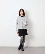 KJCJD02044 a.v.v KIDS(アー・ヴェ・ヴェ) [120-160]【洗える/イージーケア】刺繍カットソーカーディガン ライトグレー