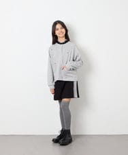 KJCJD02044 a.v.v KIDS(アー・ヴェ・ヴェ) [120-160]【洗える/イージーケア】刺繍カットソーカーディガン ライトグレー