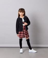 KJCJD02044 a.v.v KIDS(アー・ヴェ・ヴェ) [120-160]【洗える/イージーケア】刺繍カットソーカーディガン ブラック