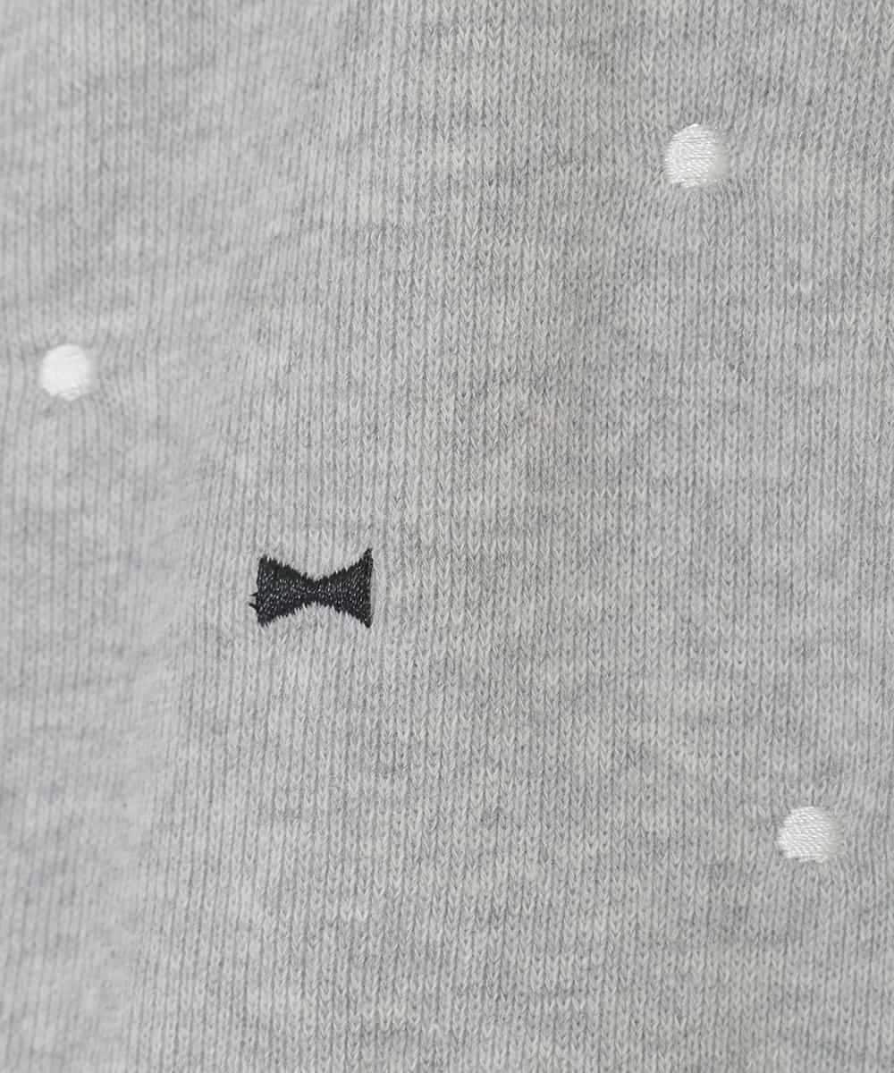 KJCJD02044 a.v.v KIDS(アー・ヴェ・ヴェ) [120-160]【洗える/イージーケア】刺繍カットソーカーディガン ライトグレー