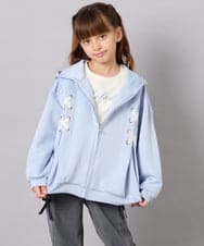 KJCJD03044 a.v.v KIDS(アー・ヴェ・ヴェ) [130-160]【イージーケア】レースアップダンボールパーカー ライトブルー