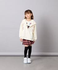 KJCJD03044 a.v.v KIDS(アー・ヴェ・ヴェ) [130-160]【イージーケア】レースアップダンボールパーカー アイボリー
