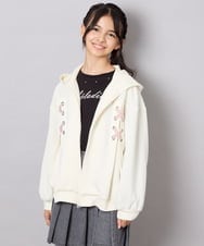 KJCJD03044 a.v.v KIDS(アー・ヴェ・ヴェ) [130-160]【イージーケア】レースアップダンボールパーカー アイボリー