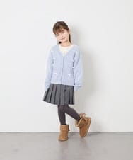 KJCLD08049 a.v.v KIDS(アー・ヴェ・ヴェ) [130-160]【洗える】リボンフェザーカーデ ライトブルー