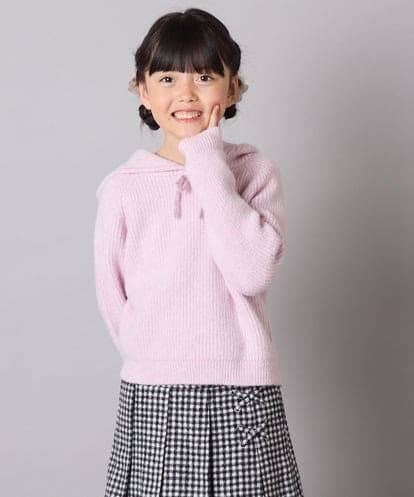 KJFAD04039 a.v.v KIDS [120-160]【おうちで洗える】とろふわニットパーカー