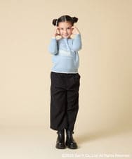 KJFAD80039 a.v.v KIDS(アー・ヴェ・ヴェ) [100-140]【a.v.v限定デザイン/しろくまとふろしきアート】すみっコぐらしジャカードニット ライトブルー
