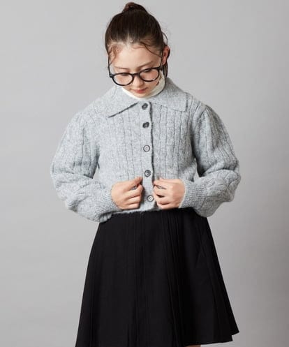 KJFAV73044 a.v.v KIDS [100-130]襟付きニットカーディガン