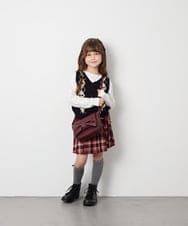 KJFJD02044 a.v.v KIDS(アー・ヴェ・ヴェ) [130-160]【洗える】アーガイルニットベストセット ブラック