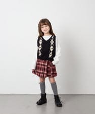 KJFJD02044 a.v.v KIDS(アー・ヴェ・ヴェ) [130-160]【洗える】アーガイルニットベストセット ブラック
