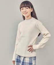 KJFLP61024 a.v.v KIDS(アー・ヴェ・ヴェ) [100-130]プチハイネック配色ニット ホワイト