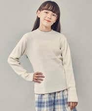 KJFLP61024 a.v.v KIDS(アー・ヴェ・ヴェ) [100-130]プチハイネック配色ニット ブラック