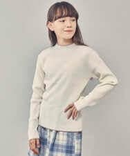 KJFLP61024 a.v.v KIDS(アー・ヴェ・ヴェ) [100-130]プチハイネック配色ニット ブラック