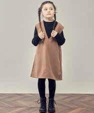 KJFLP61024 a.v.v KIDS(アー・ヴェ・ヴェ) [100-130]プチハイネック配色ニット ブラック