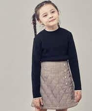 KJFLP61024 a.v.v KIDS(アー・ヴェ・ヴェ) [100-130]プチハイネック配色ニット ブラック