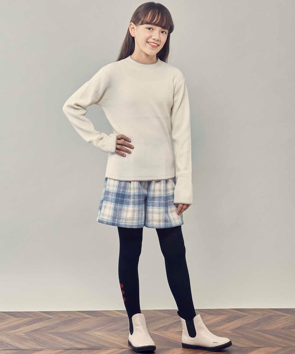 KJFLP61024 a.v.v KIDS(アー・ヴェ・ヴェ) [100-130]プチハイネック配色ニット ブラック