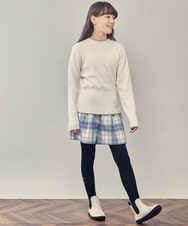 KJFLP61024 a.v.v KIDS(アー・ヴェ・ヴェ) [100-130]プチハイネック配色ニット ブラック