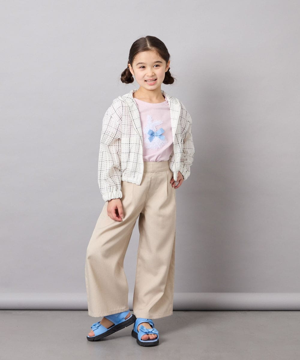 KJJFD40054 a.v.v KIDS(アー・ヴェ・ヴェ) [120-160]ドロストシアーチェックブルゾン ホワイト