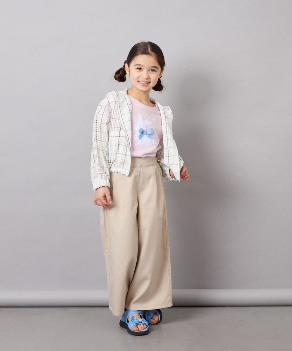 KJJFD40054 a.v.v KIDS(アー・ヴェ・ヴェ) [120-160]ドロストシアーチェックブルゾン ホワイト