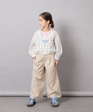KJJFD40054 a.v.v KIDS(アー・ヴェ・ヴェ) [120-160]ドロストシアーチェックブルゾン ホワイト