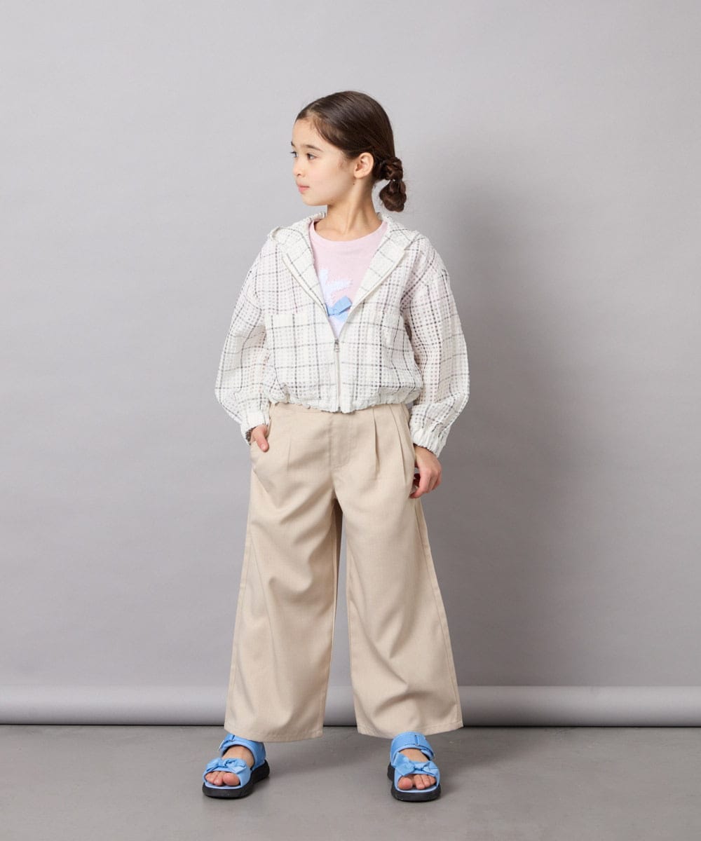 KJJFD40054 a.v.v KIDS(アー・ヴェ・ヴェ) [120-160]ドロストシアーチェックブルゾン ホワイト