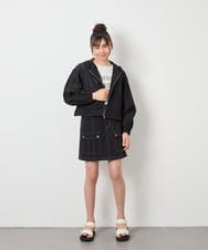 KJJFD40054 a.v.v KIDS(アー・ヴェ・ヴェ) [120-160]ドロストシアーチェックブルゾン ブラック