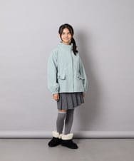 KJJJD01059 a.v.v KIDS(アー・ヴェ・ヴェ) [130-160]【洗える/フード取り外し可】リボンポケットマウンパ ミント
