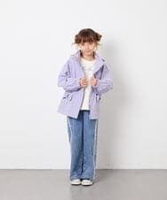 KJJJD01059 a.v.v KIDS(アー・ヴェ・ヴェ) [130-160]【洗える/フード取り外し可】リボンポケットマウンパ ラベンダー