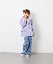 KJJJD01059 a.v.v KIDS(アー・ヴェ・ヴェ) [130-160]【洗える/フード取り外し可】リボンポケットマウンパ ラベンダー
