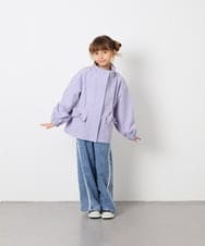 KJJJD01059 a.v.v KIDS(アー・ヴェ・ヴェ) [130-160]【洗える/フード取り外し可】リボンポケットマウンパ ラベンダー