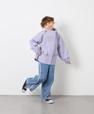KJJJD01059 a.v.v KIDS(アー・ヴェ・ヴェ) [130-160]【洗える/フード取り外し可】リボンポケットマウンパ ラベンダー