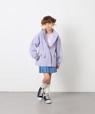 KJJJD01059 a.v.v KIDS(アー・ヴェ・ヴェ) [130-160]【洗える/フード取り外し可】リボンポケットマウンパ ラベンダー