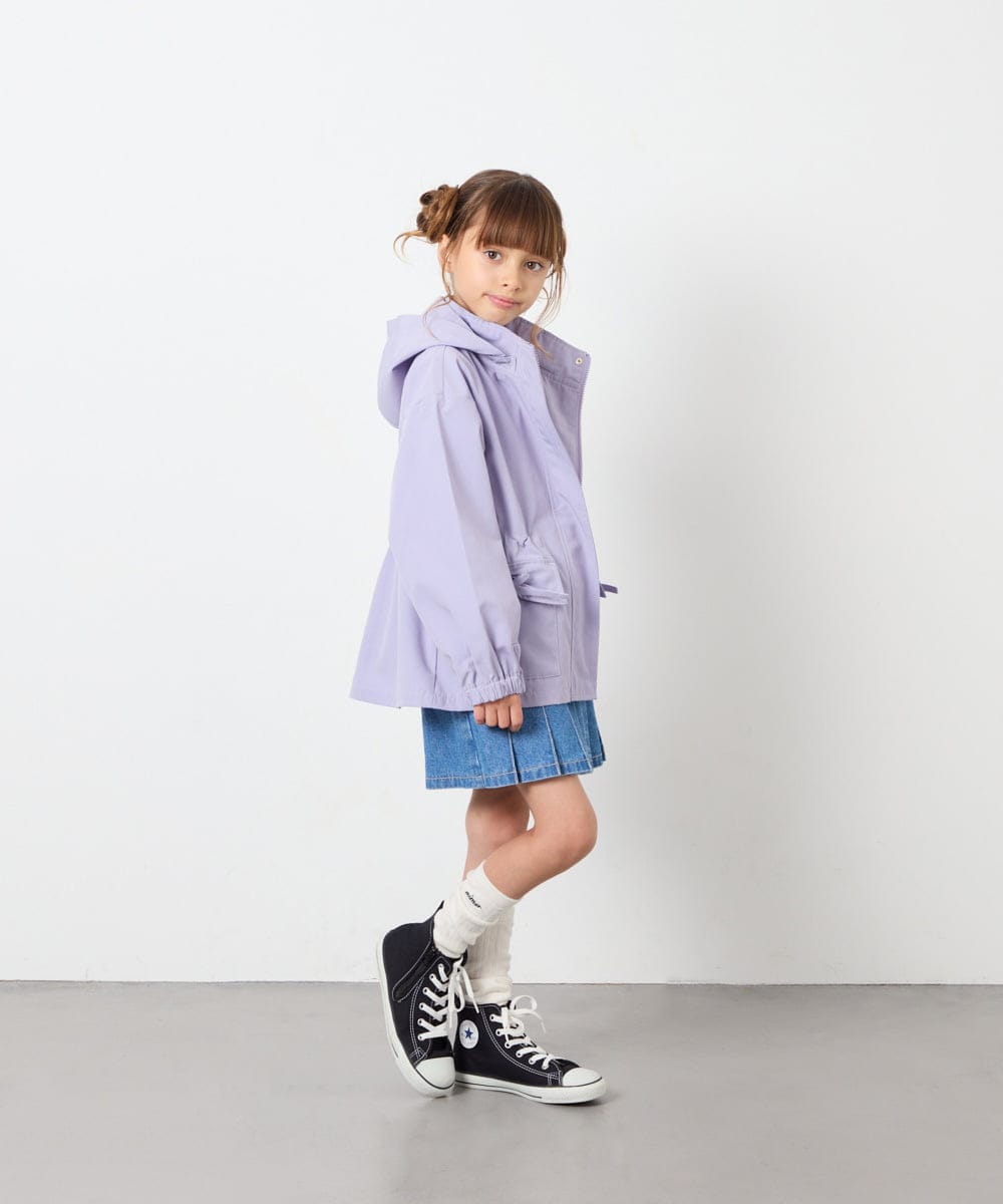 KJJJD01059 a.v.v KIDS(アー・ヴェ・ヴェ) [130-160]【洗える/フード取り外し可】リボンポケットマウンパ ラベンダー