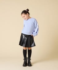 KJKAD36026 a.v.v KIDS(アー・ヴェ・ヴェ) [120-160]【人気NO.1トップス！/袖レースアップ/プチロゴ/通学にもオススメ】レースアップスリーブトレーナー ライトブルー