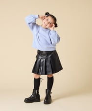 KJKAD36026 a.v.v KIDS(アー・ヴェ・ヴェ) [120-160]【人気NO.1トップス！/袖レースアップ/プチロゴ/通学にもオススメ】レースアップスリーブトレーナー ライトブルー