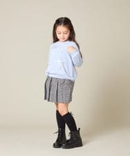 KJKAD51018 a.v.v KIDS(アー・ヴェ・ヴェ) [100-160]【WEB限定商品/サテンリボンがカワイイ】リボン付きロゴトレーナー ライトブルー
