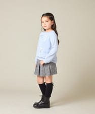 KJKAD51018 a.v.v KIDS(アー・ヴェ・ヴェ) [100-160]【WEB限定商品/サテンリボンがカワイイ】リボン付きロゴトレーナー ライトブルー