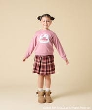 KJKAD80034 a.v.v KIDS(アー・ヴェ・ヴェ) [100-140]【a.v.v限定デザイン/アートが変わるスパンコール/しろくまとねこ/とかげとぺんぎん】すみっコぐらしスパンコールトレーナー ピンク