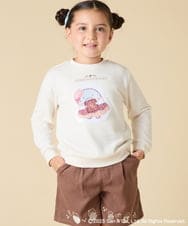 KJKAD80034 a.v.v KIDS(アー・ヴェ・ヴェ) [100-140]【a.v.v限定デザイン/アートが変わるスパンコール/しろくまとねこ/とかげとぺんぎん】すみっコぐらしスパンコールトレーナー ピンク