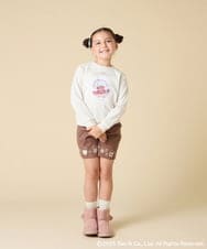 KJKAD80034 a.v.v KIDS(アー・ヴェ・ヴェ) [100-140]【a.v.v限定デザイン/アートが変わるスパンコール/しろくまとねこ/とかげとぺんぎん】すみっコぐらしスパンコールトレーナー ピンク