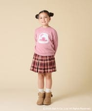 KJKAD80034 a.v.v KIDS(アー・ヴェ・ヴェ) [100-140]【a.v.v限定デザイン/アートが変わるスパンコール/しろくまとねこ/とかげとぺんぎん】すみっコぐらしスパンコールトレーナー ピンク